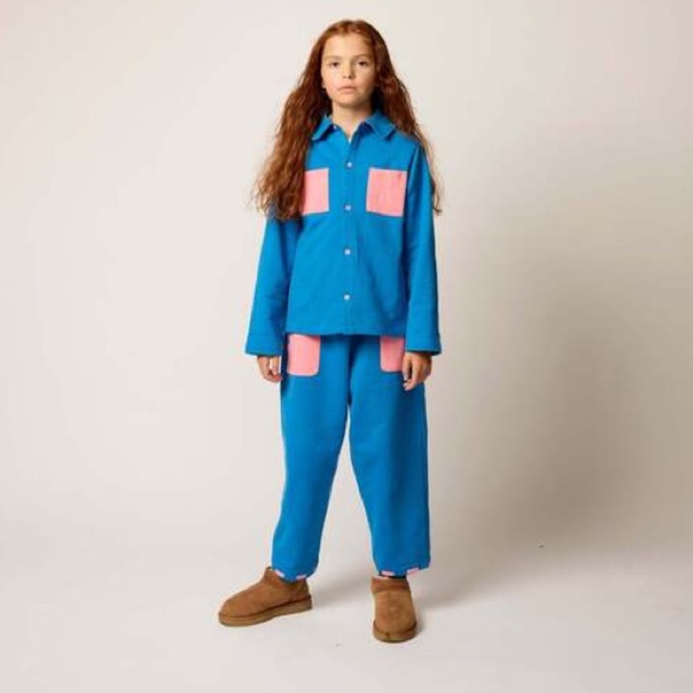 THE SUNDAY COLLECTIVE Organic Patchpocket Shirt & Pants - Pink & Blue